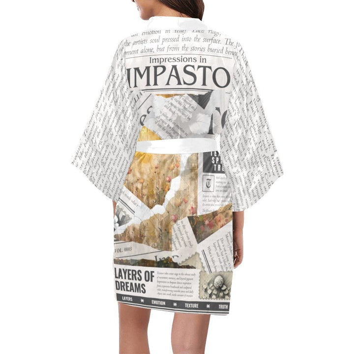Impressions in Impasto - Artful Kimono Robe by Teo Teglia Art
