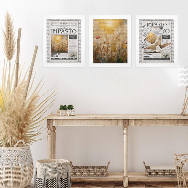 Impressions in Impasto - Gallery Art Print Set of 3 by Teo Teglia Art
