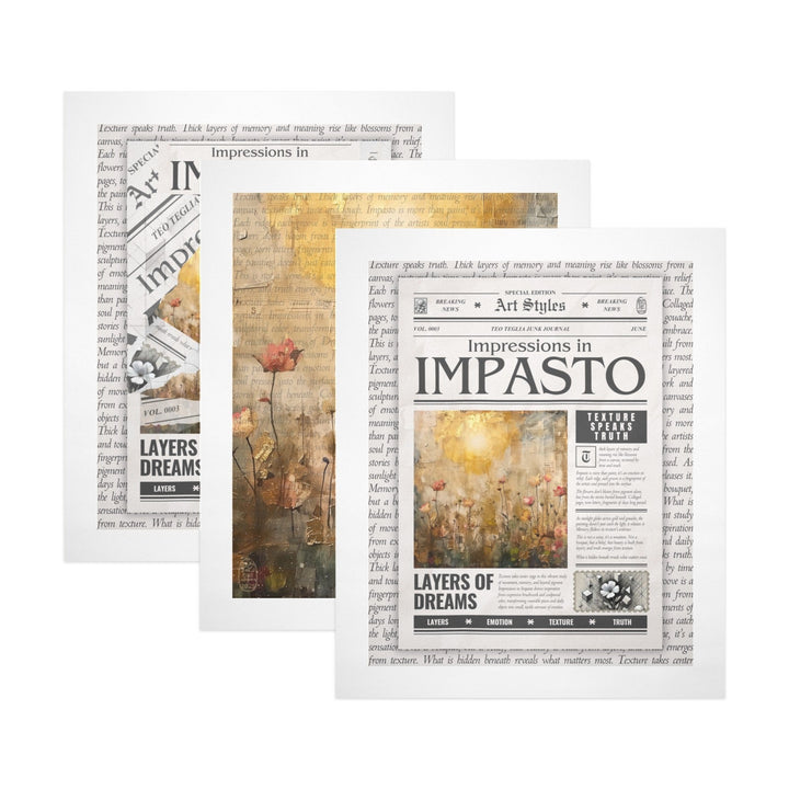 Impressions in Impasto - Gallery Art Print Set of 3 by Teo Teglia Art