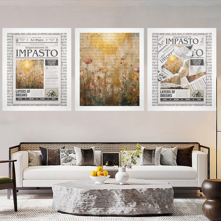 Impressions in Impasto - Gallery Art Print Set of 3 by Teo Teglia Art
