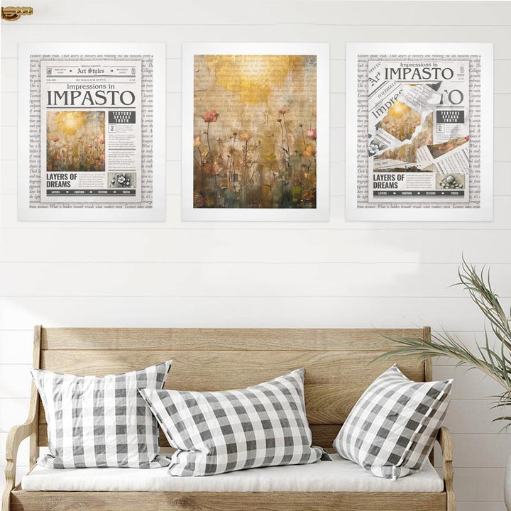 Impressions in Impasto - Gallery Art Print Set of 3 by Teo Teglia Art
