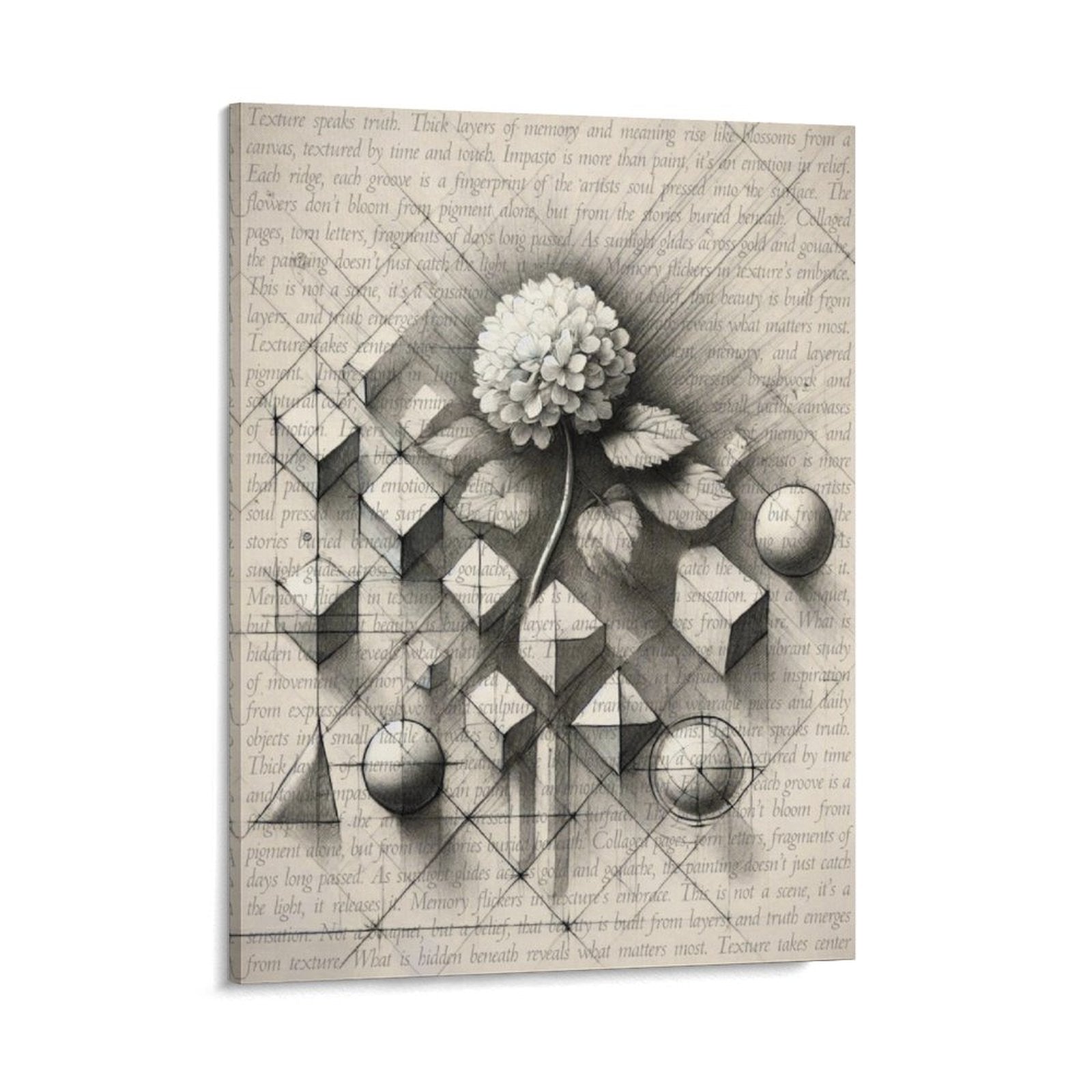 Impressions in Impasto - Pencil Sketch on Canvas by Teo Teglia Art