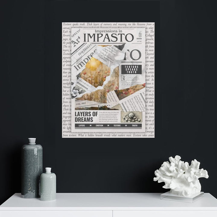 Impressions in Impasto - Torn Collage Canvas by Teo Teglia Art