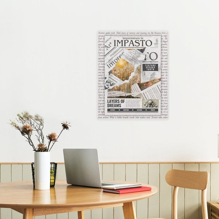 Impressions in Impasto - Torn Collage Canvas by Teo Teglia Art