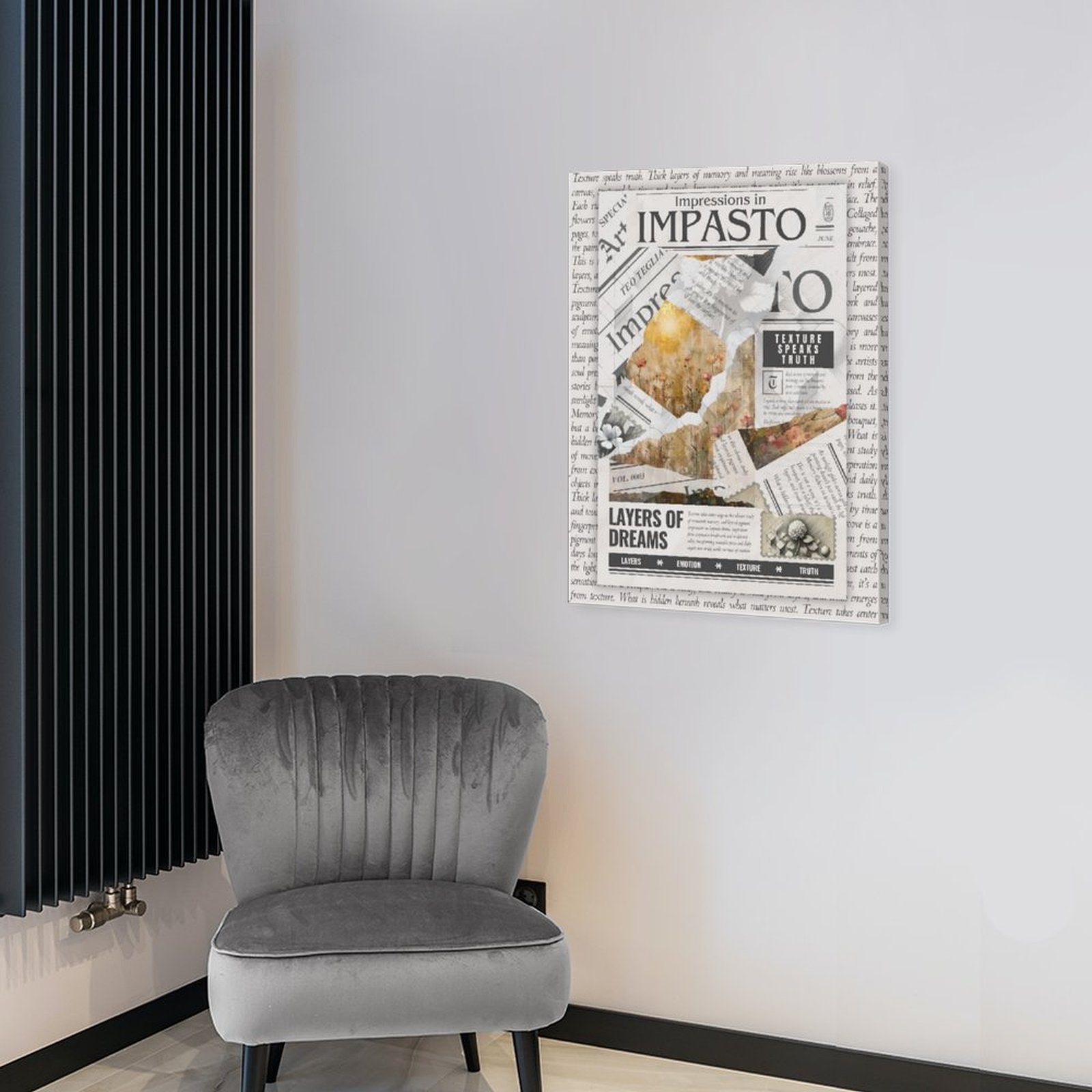 Impressions in Impasto - Torn Collage Canvas by Teo Teglia Art