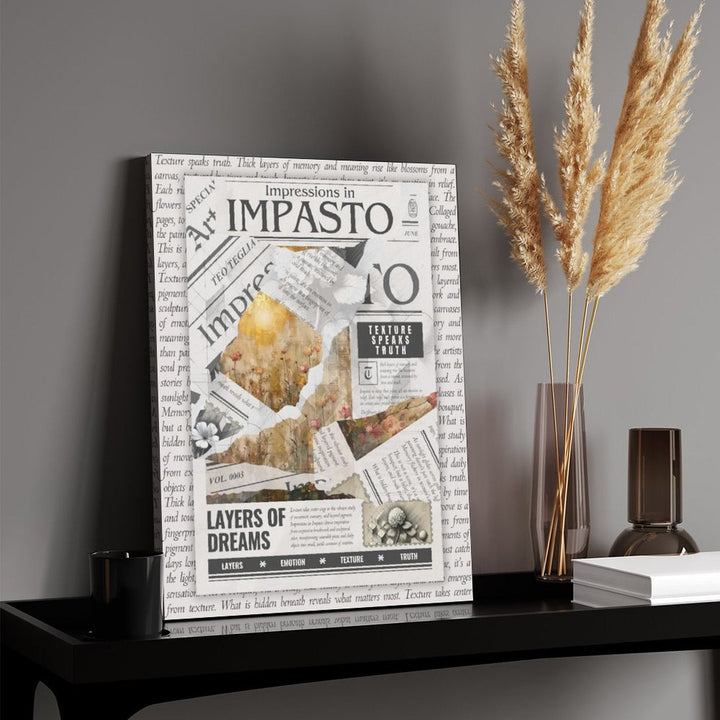 Impressions in Impasto - Torn Collage Canvas by Teo Teglia Art