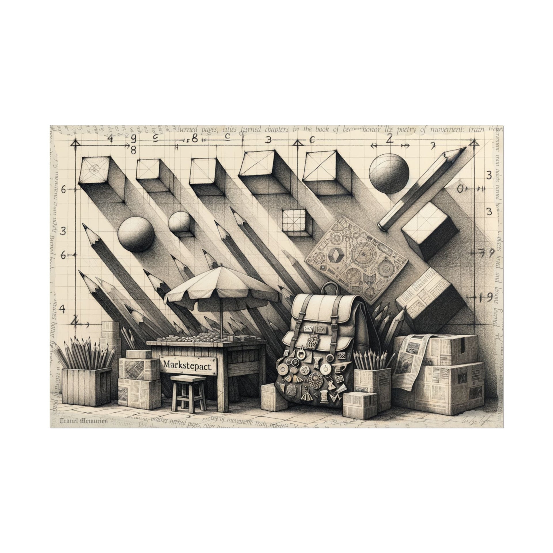"Journey's Geometry Unpacked" - Art Print by Teo Teglia Art