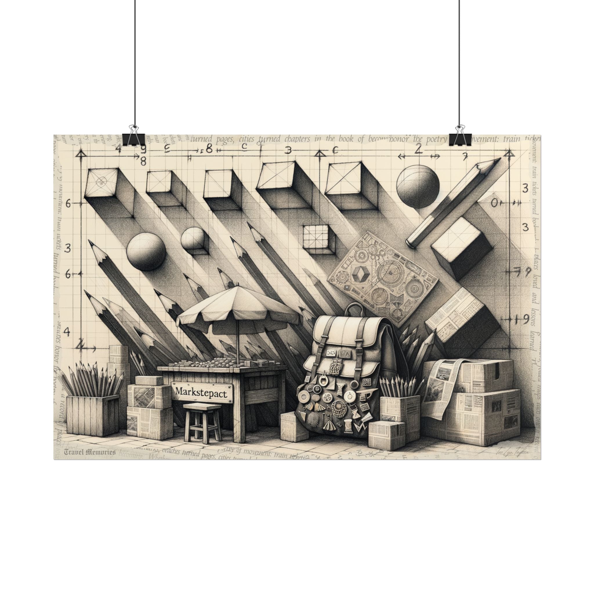 "Journey's Geometry Unpacked" - Art Print by Teo Teglia Art