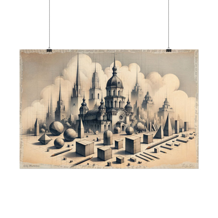 Kyiv's Geometry Unfolding - Art Print by Teo Teglia Art
