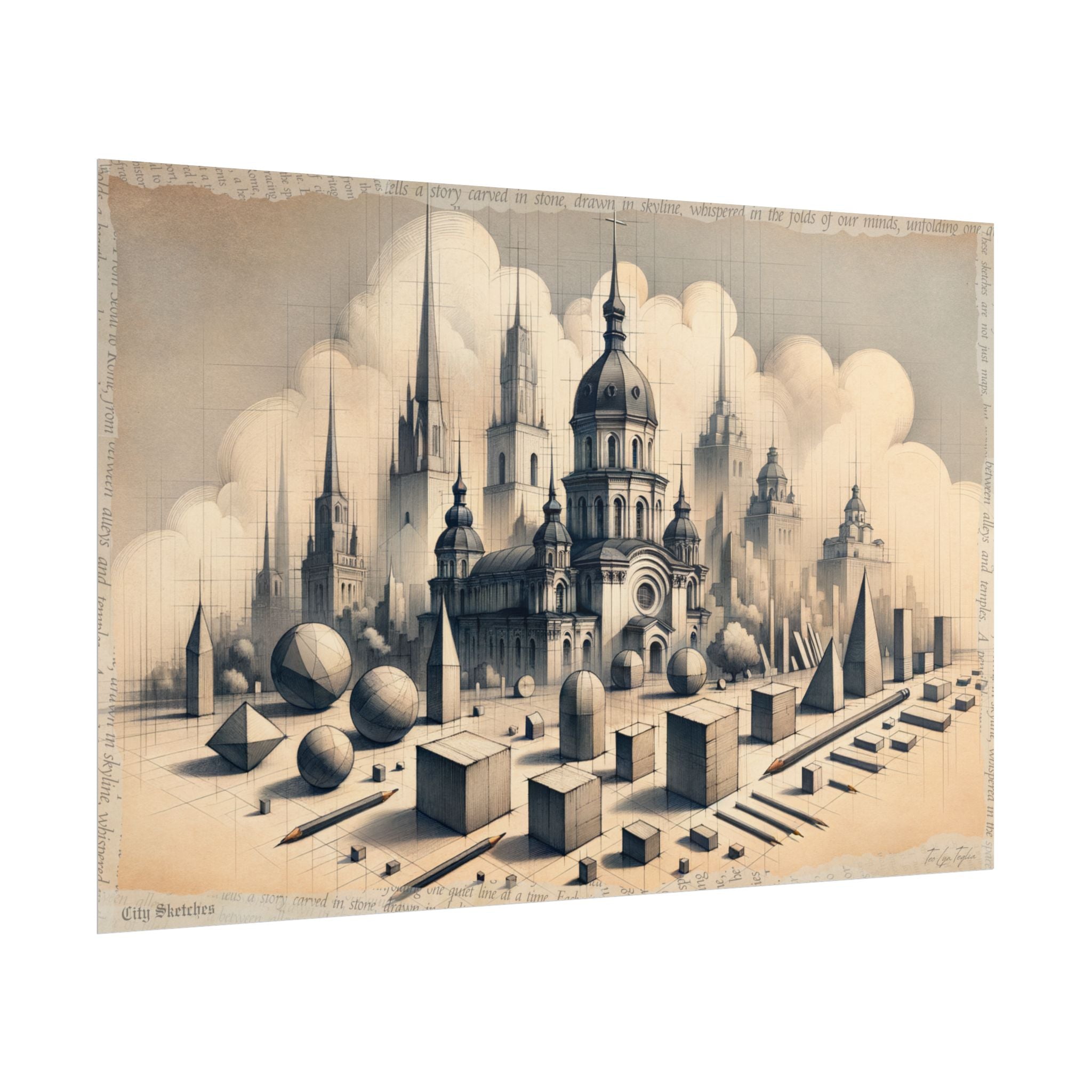 Kyiv's Geometry Unfolding - Art Print by Teo Teglia Art