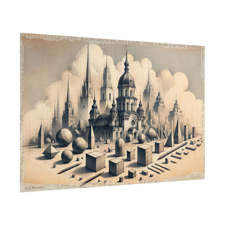 Kyiv's Geometry Unfolding - Art Print by Teo Teglia Art