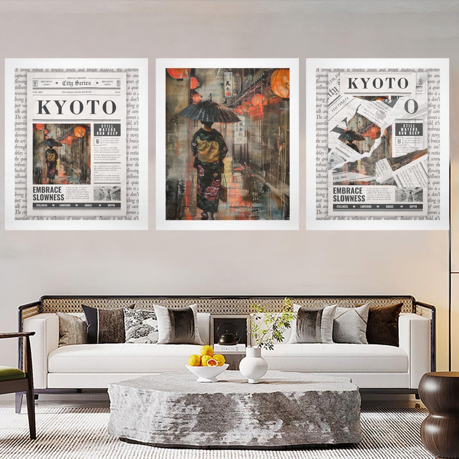 Kyoto - Gallery Art Print Set of 3 by Teo Teglia Art