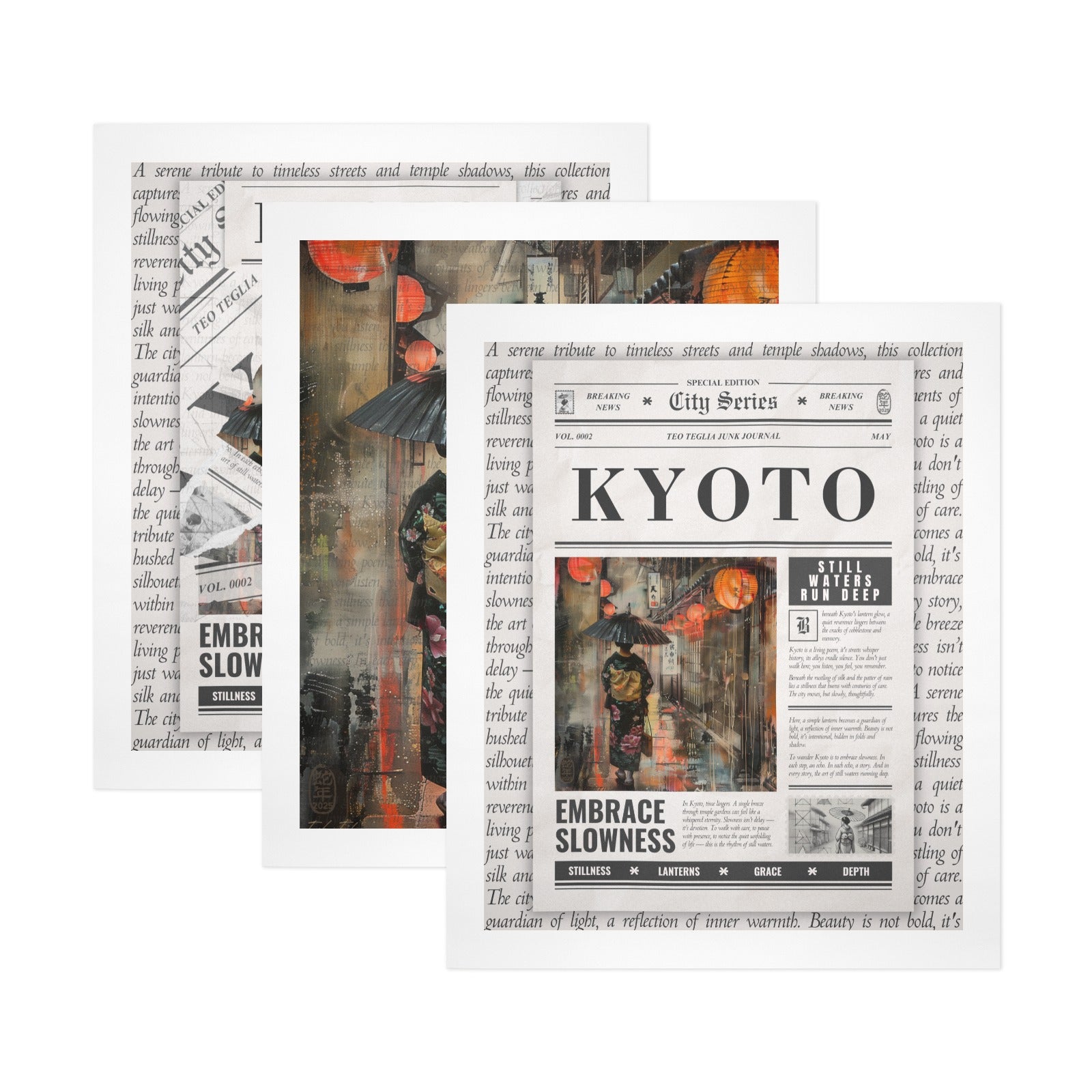 Kyoto - Gallery Art Print Set of 3 by Teo Teglia Art