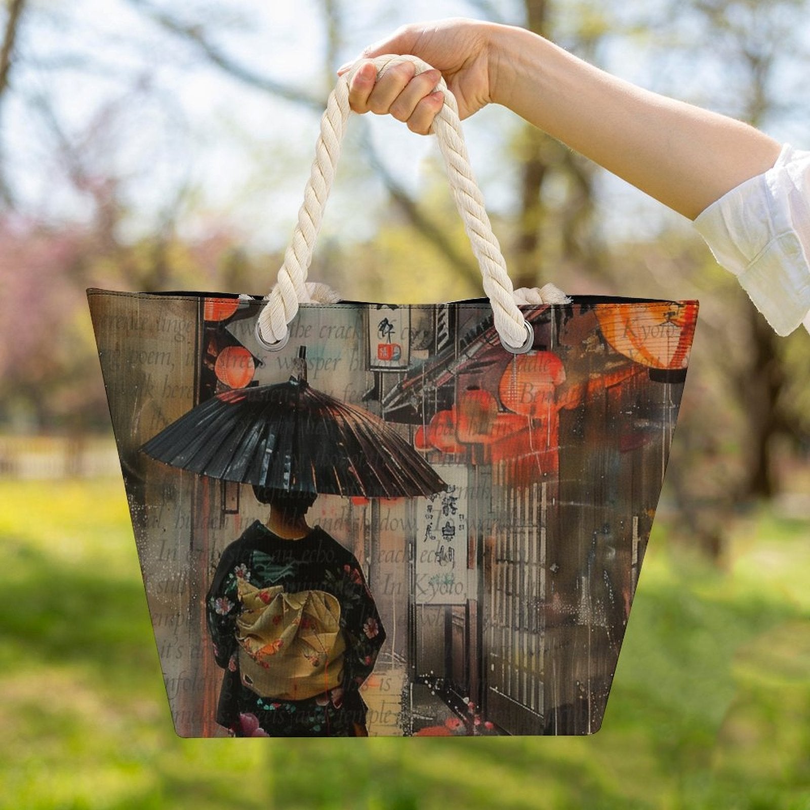 Kyoto - Hemp Rope Tote Bag by Teo Teglia Art