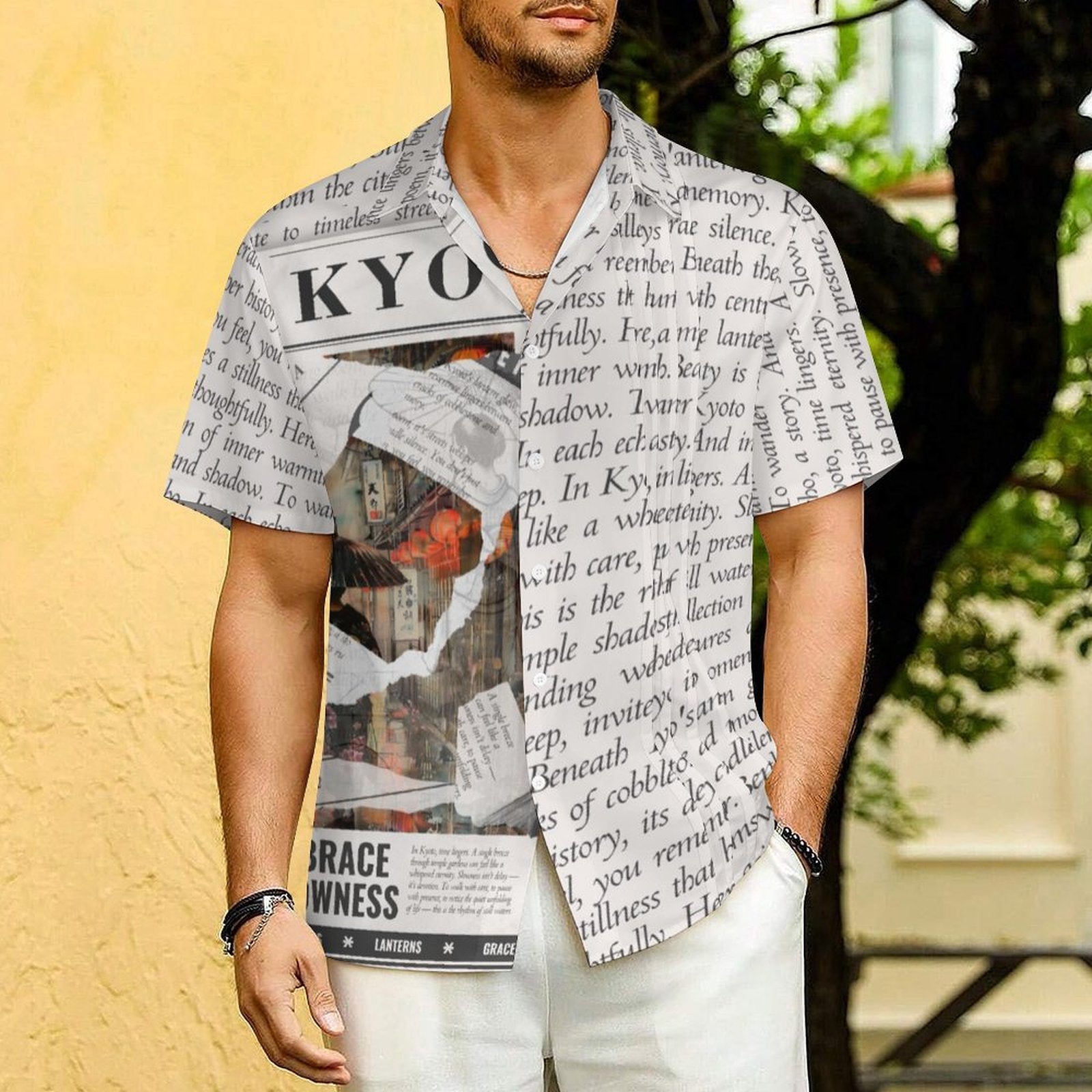 Kyoto - Men's Mindful Lapel Shirt by Teo Teglia Art