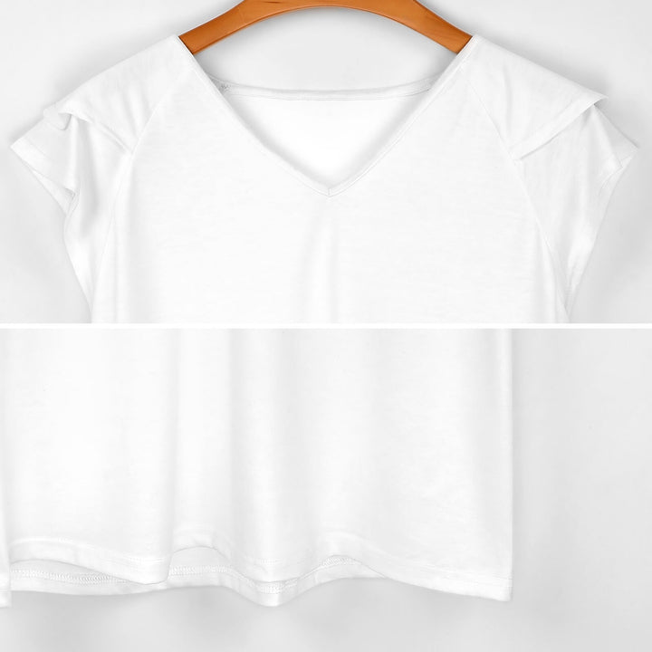 Kyoto - Ruffle Sleeve V - Neck Tee by Teo Teglia Art