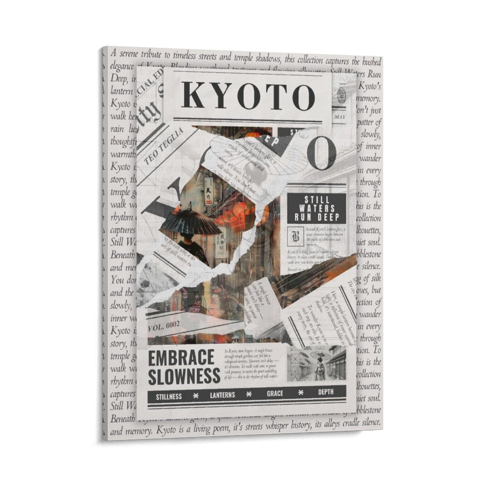 Kyoto - Torn Collage Canvas by Teo Teglia Art