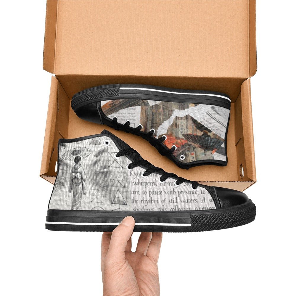 Kyoto - Women's Classic Canvas High Top Shoes by Teo Teglia Art