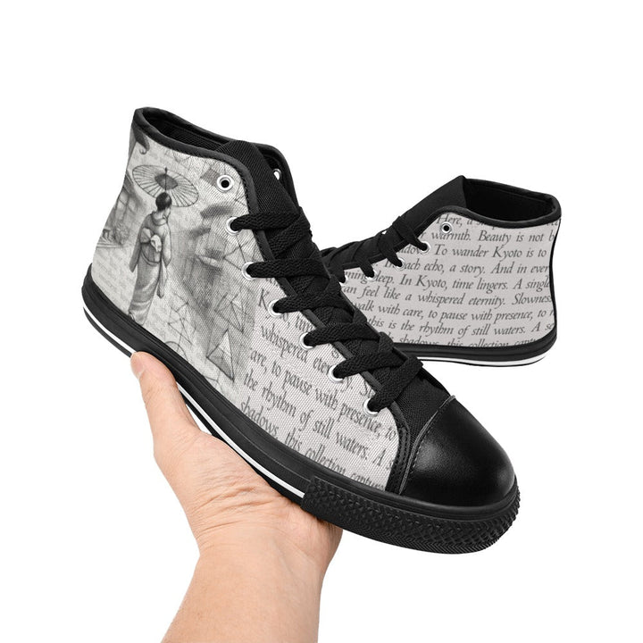 Kyoto - Women's Classic Canvas High Top Shoes by Teo Teglia Art
