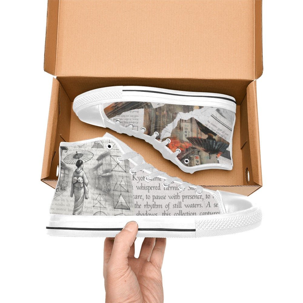 Kyoto - Women's Classic Canvas High Top Shoes by Teo Teglia Art