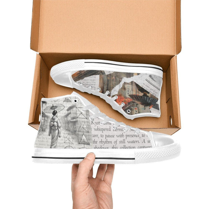Kyoto - Women's Classic Canvas High Top Shoes by Teo Teglia Art