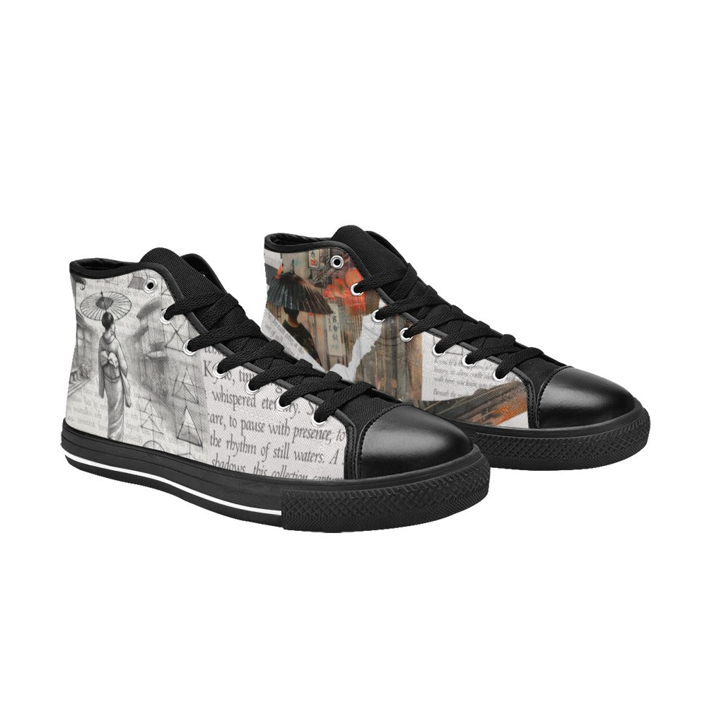 Kyoto - Women's Classic Canvas High Top Shoes by Teo Teglia Art
