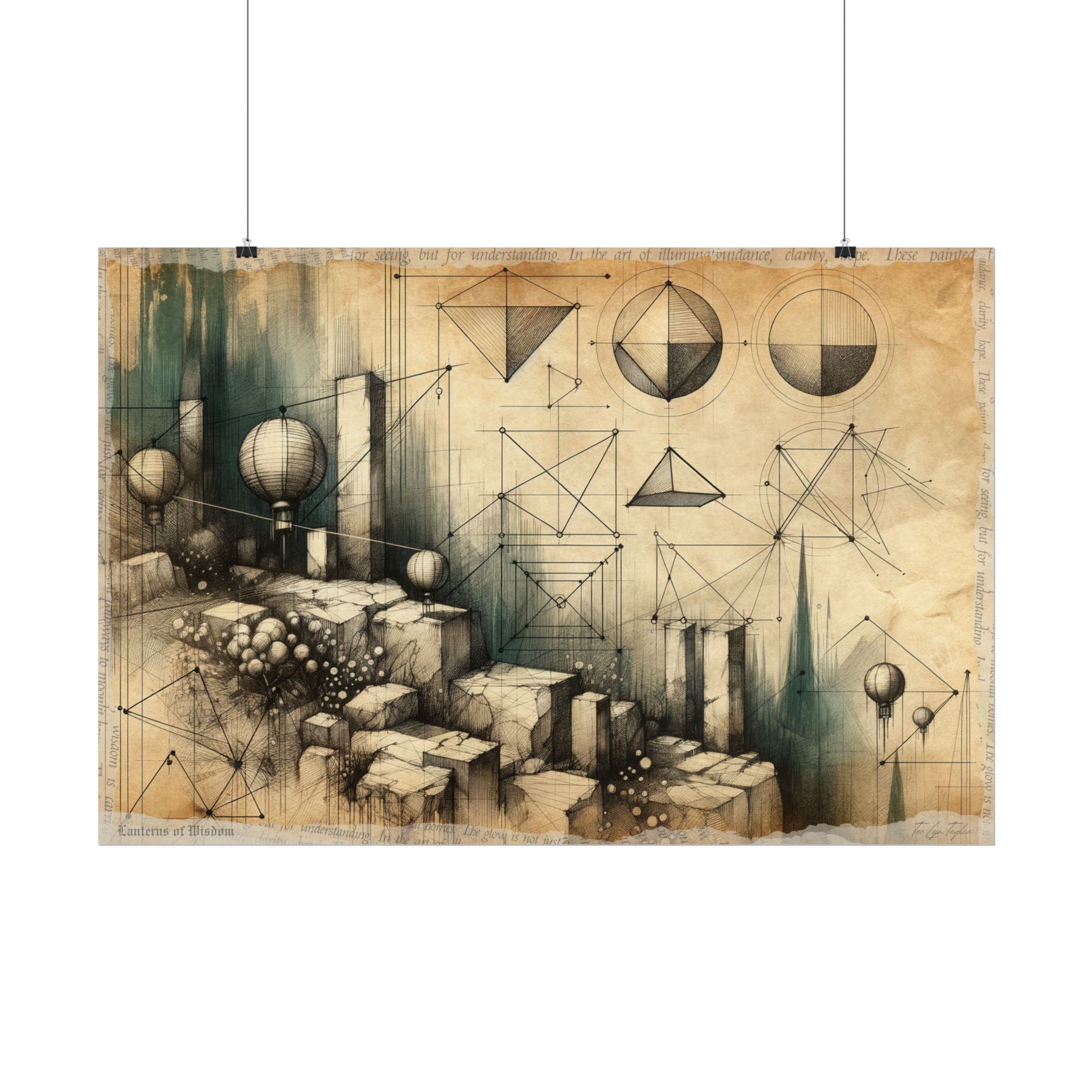 "Lanterns Awake in Geometry" - Art Print by Teo Teglia Art
