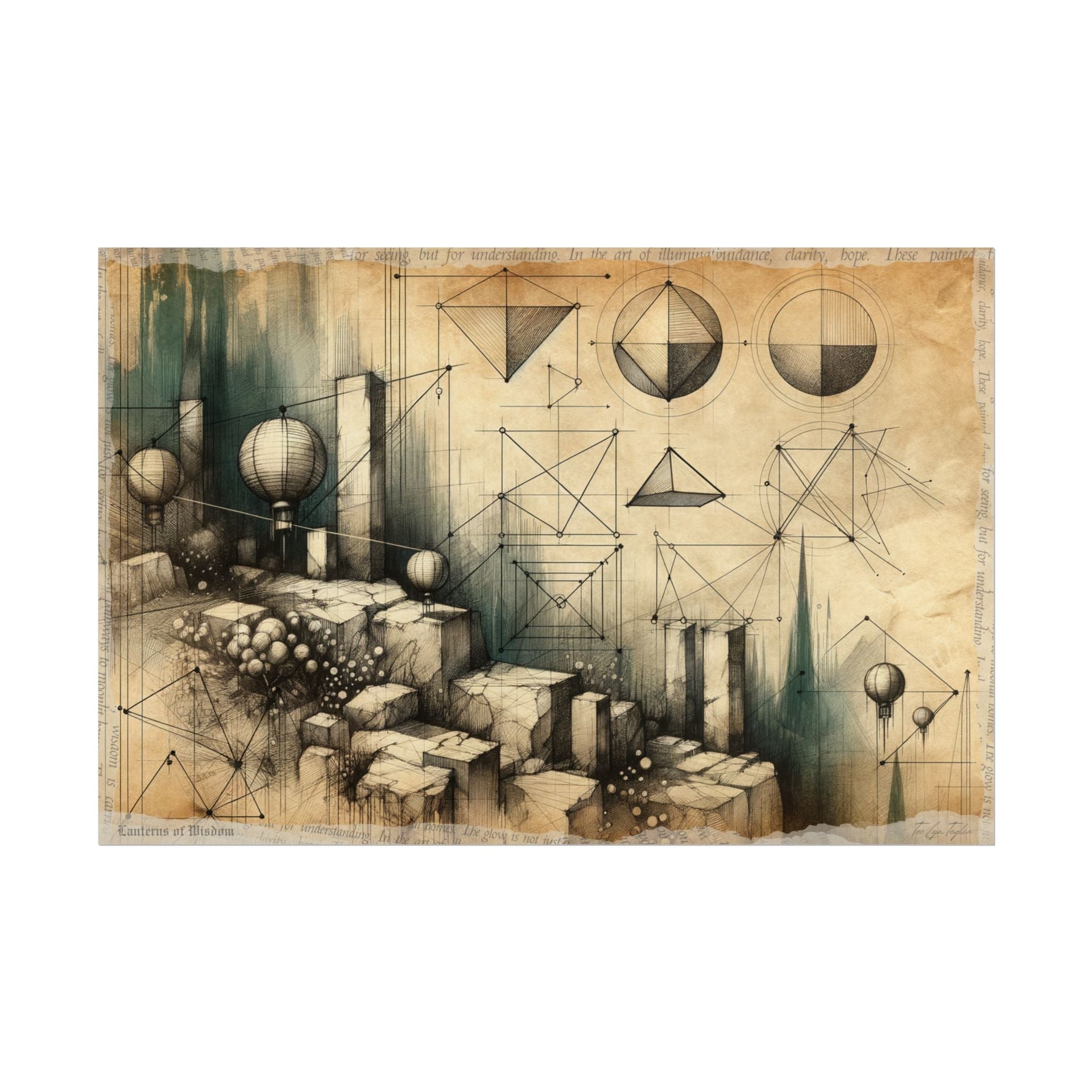 "Lanterns Awake in Geometry" - Art Print by Teo Teglia Art
