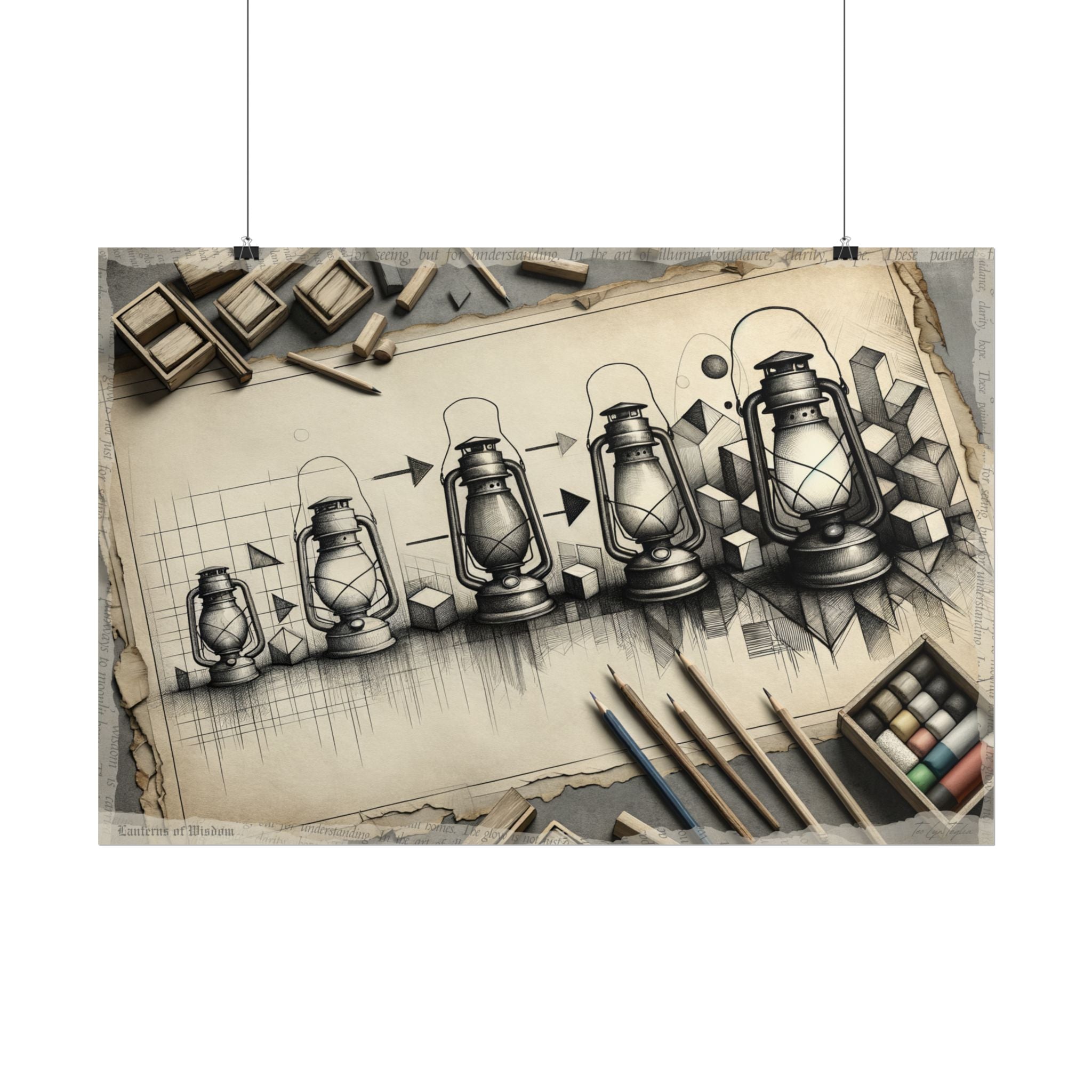 Lanterns Birthed from Geometry - Art Print by Teo Teglia Art