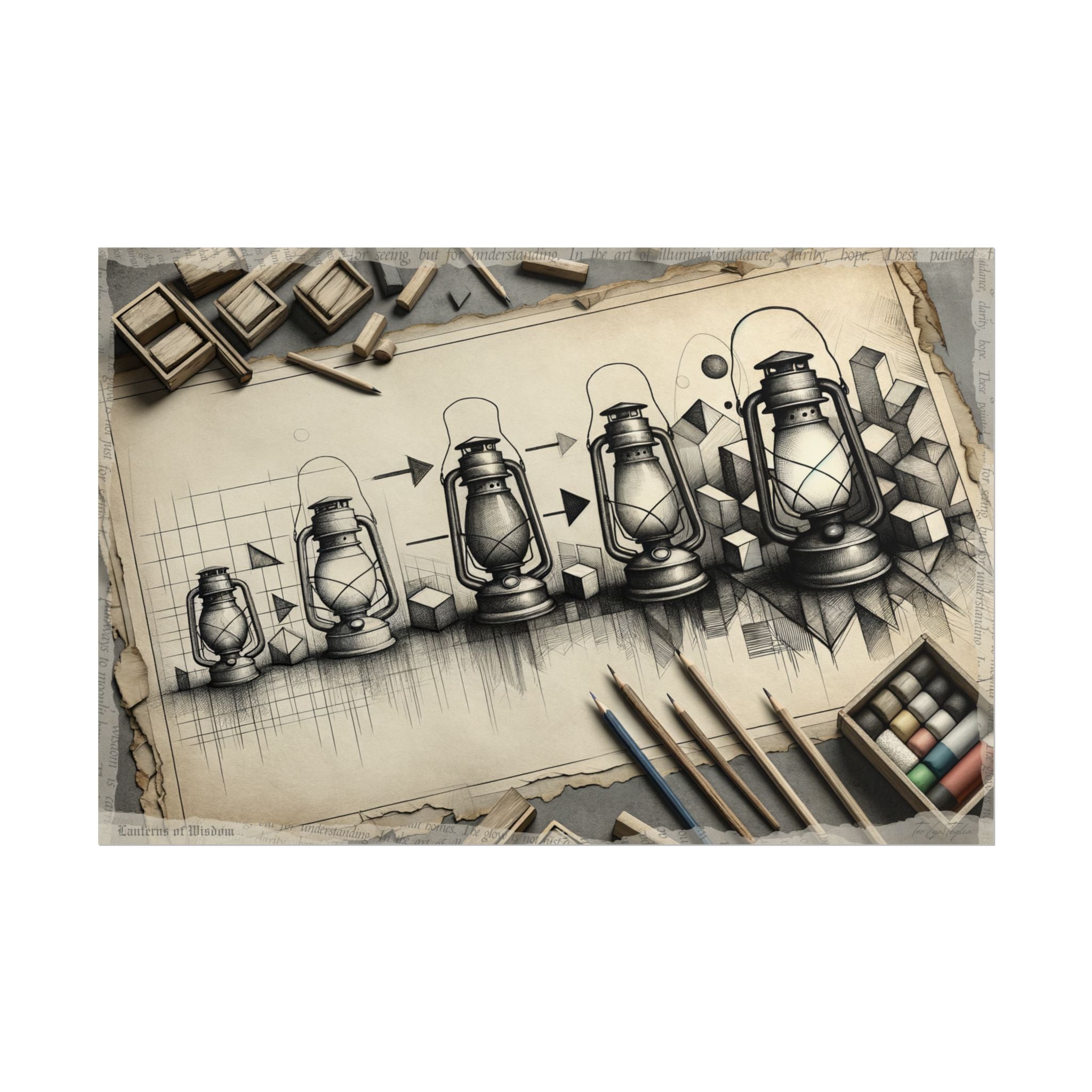 Lanterns Birthed from Geometry - Art Print by Teo Teglia Art