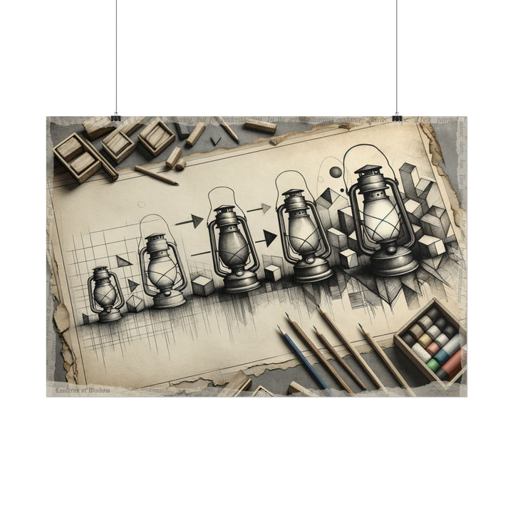 Lanterns Birthed from Geometry - Art Print by Teo Teglia Art