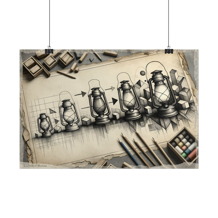 Lanterns Birthed from Geometry - Art Print by Teo Teglia Art