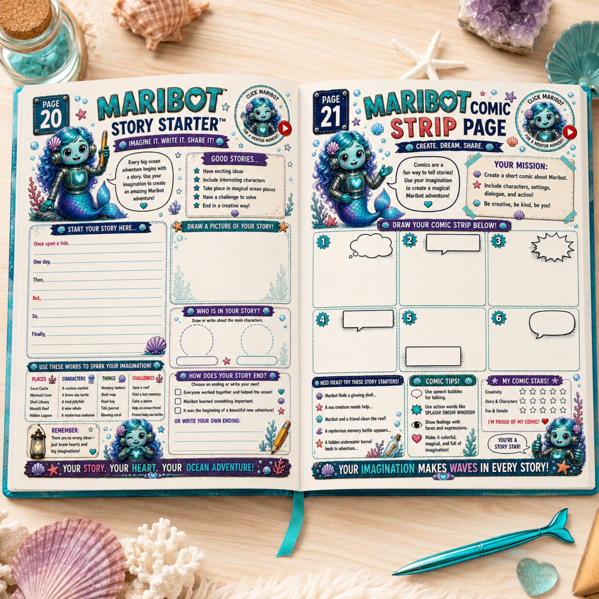 Maribot™ Creative Adventure Keepsake Journal by Teo Teglia