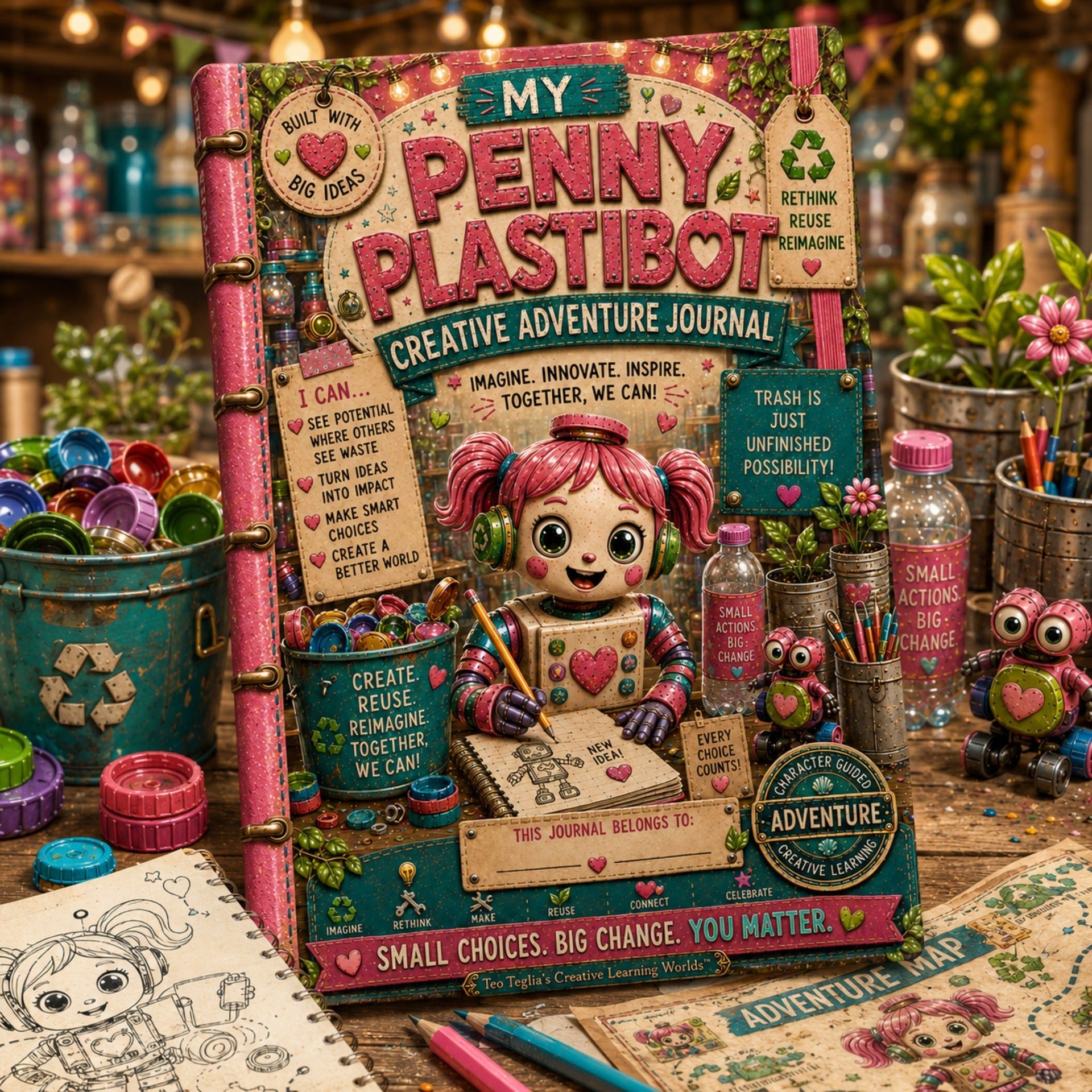 Penny Plastibot™ Creative Adventure Keepsake Journal by Teo Teglia