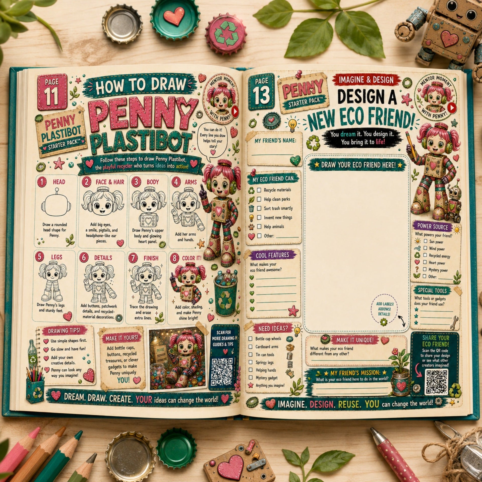 Penny Plastibot™ Creative Adventure Keepsake Journal by Teo Teglia