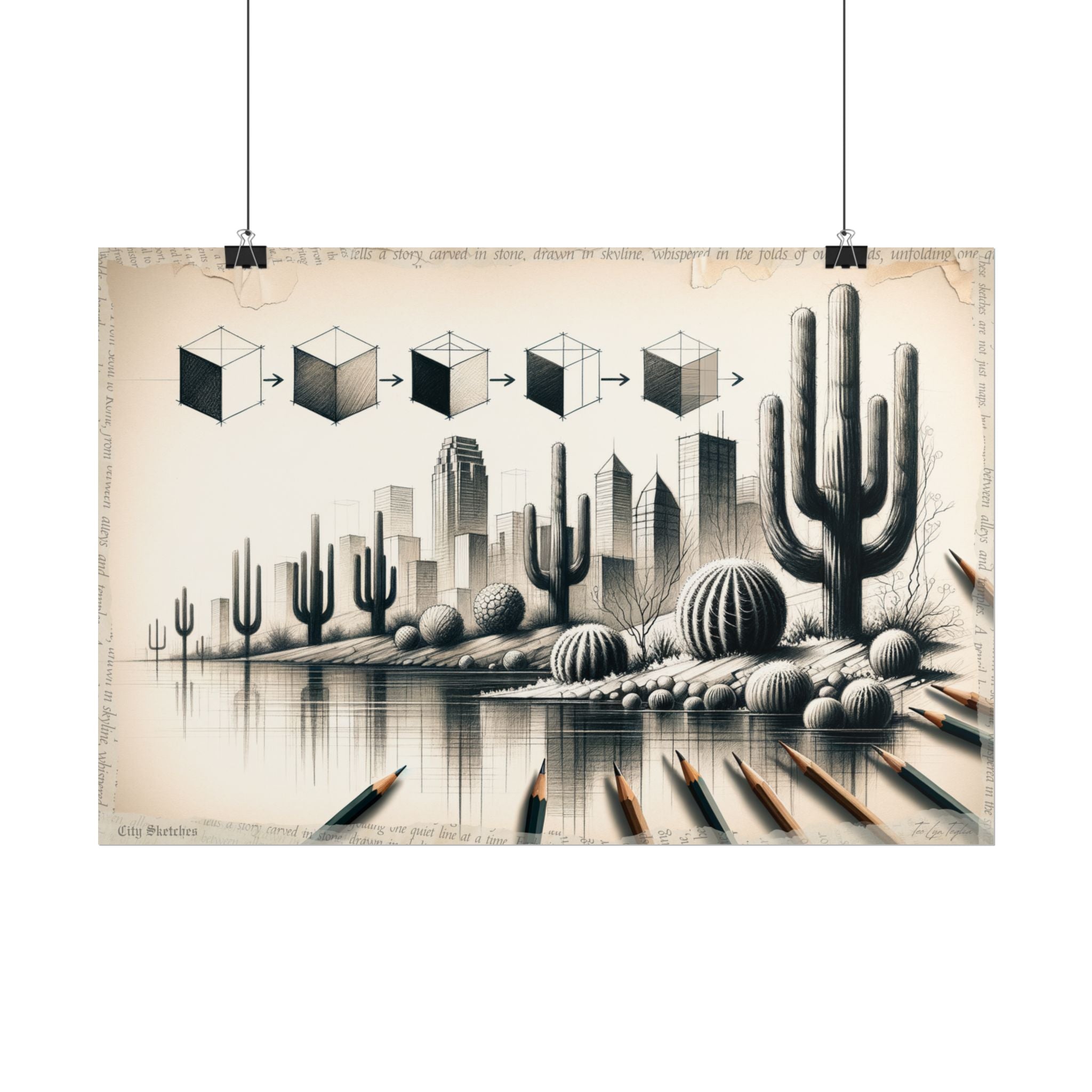 Phoenix Geometry Transcending - Art Print by Teo Teglia Art