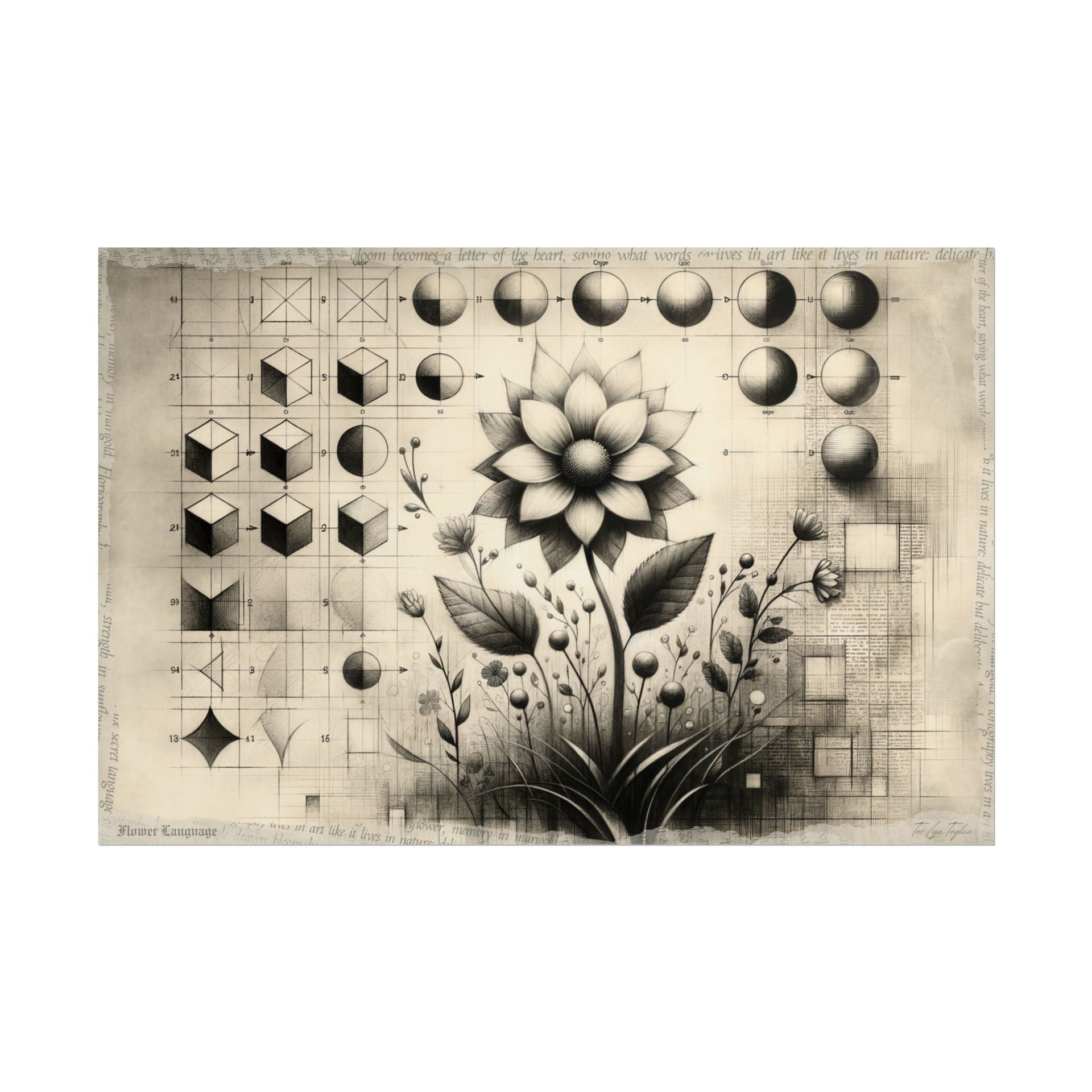 "Poetic Geometry Blossom" - Art Print by Teo Teglia Art