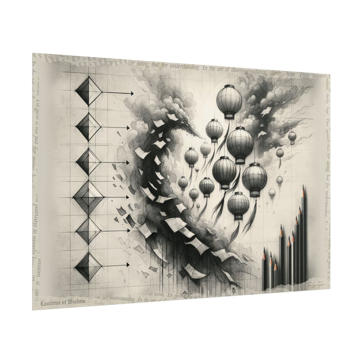 "Progressions: Lanterns in Draftsmanship" - Art Print by Teo Teglia Art