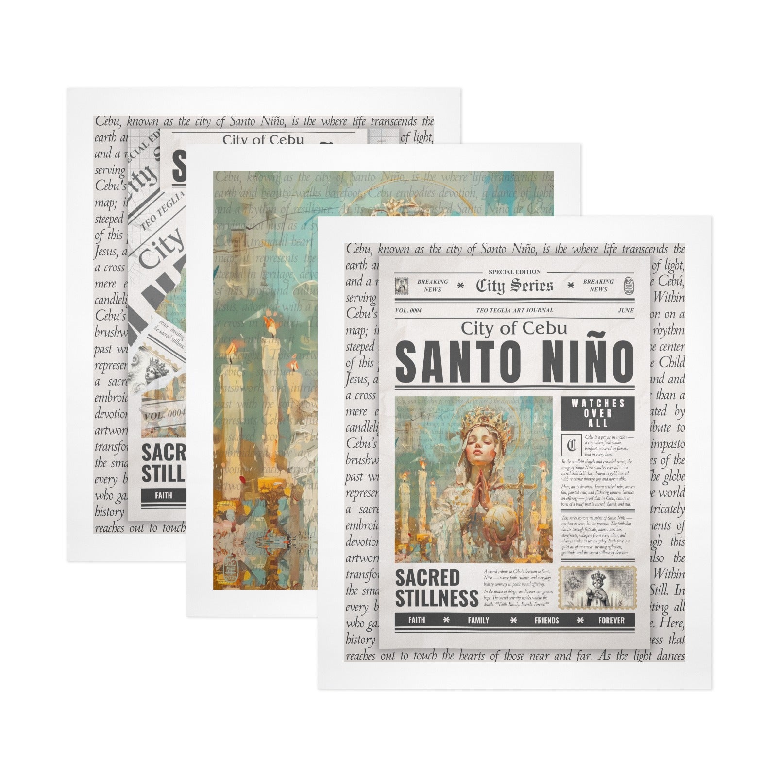 Santo Niño - Gallery Art Print Set of 3 by Teo Teglia Art
