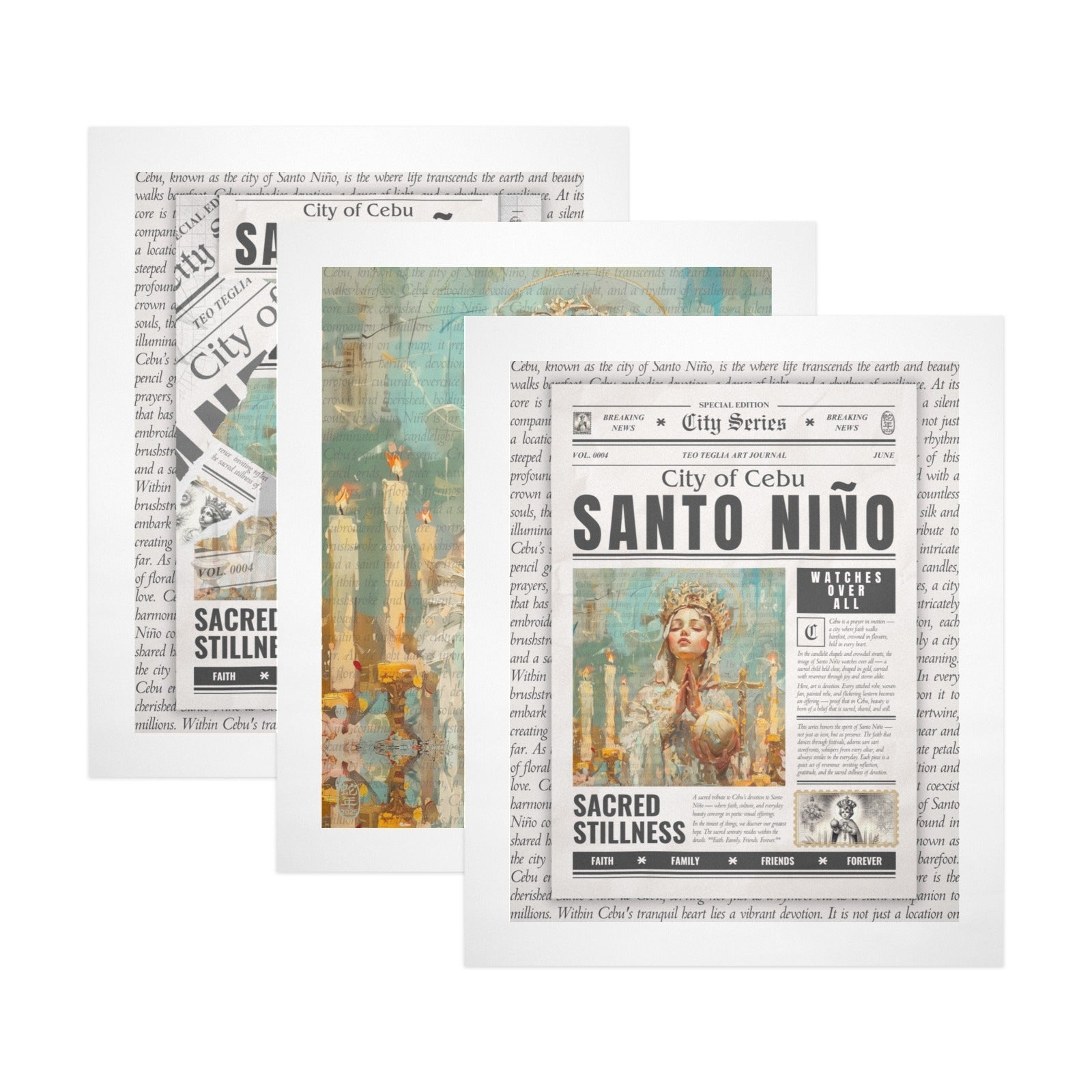 Santo Niño - Gallery Art Print Set of 3 by Teo Teglia Art