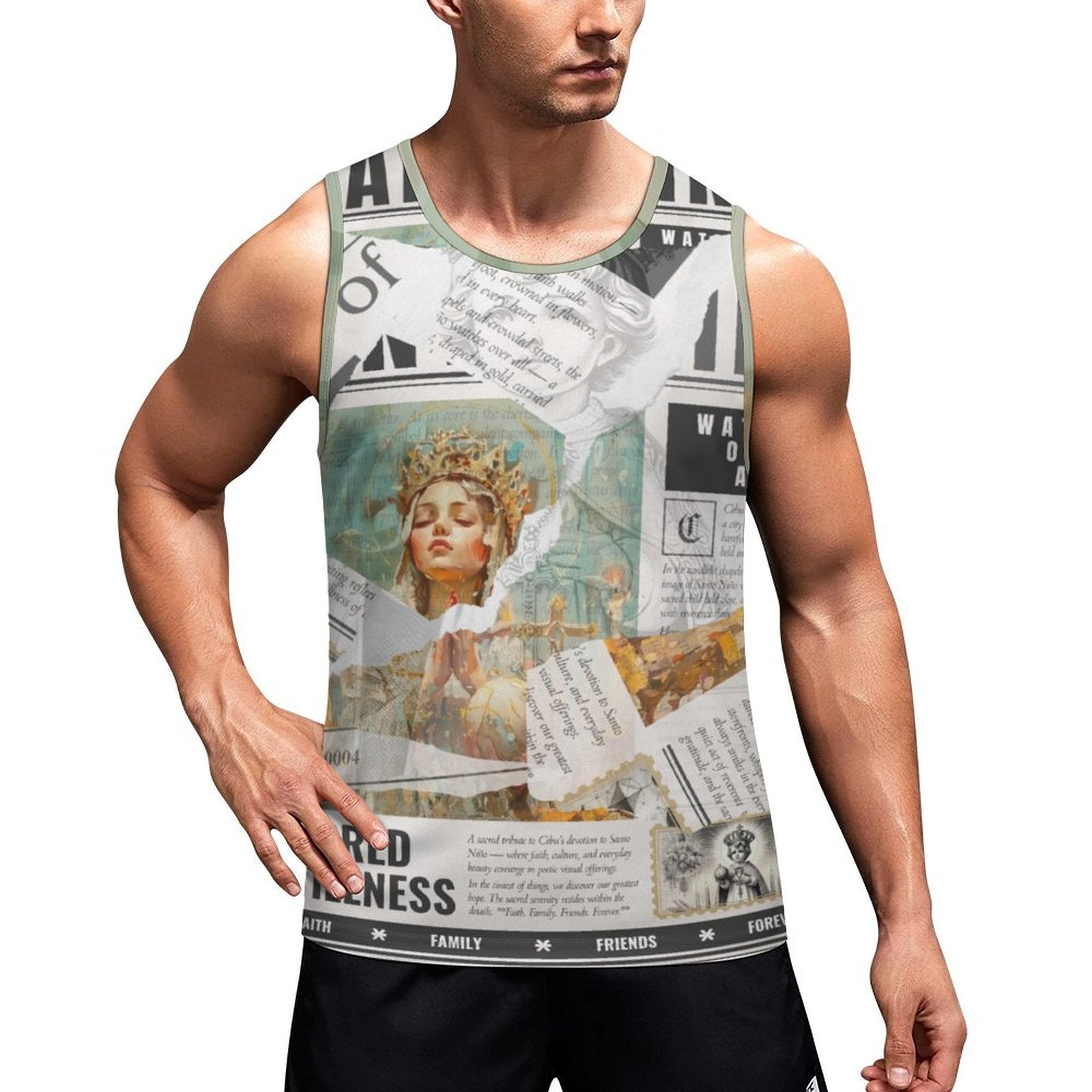Santo Niño - Men's Devotional Print Tank Top by Teo Teglia Art