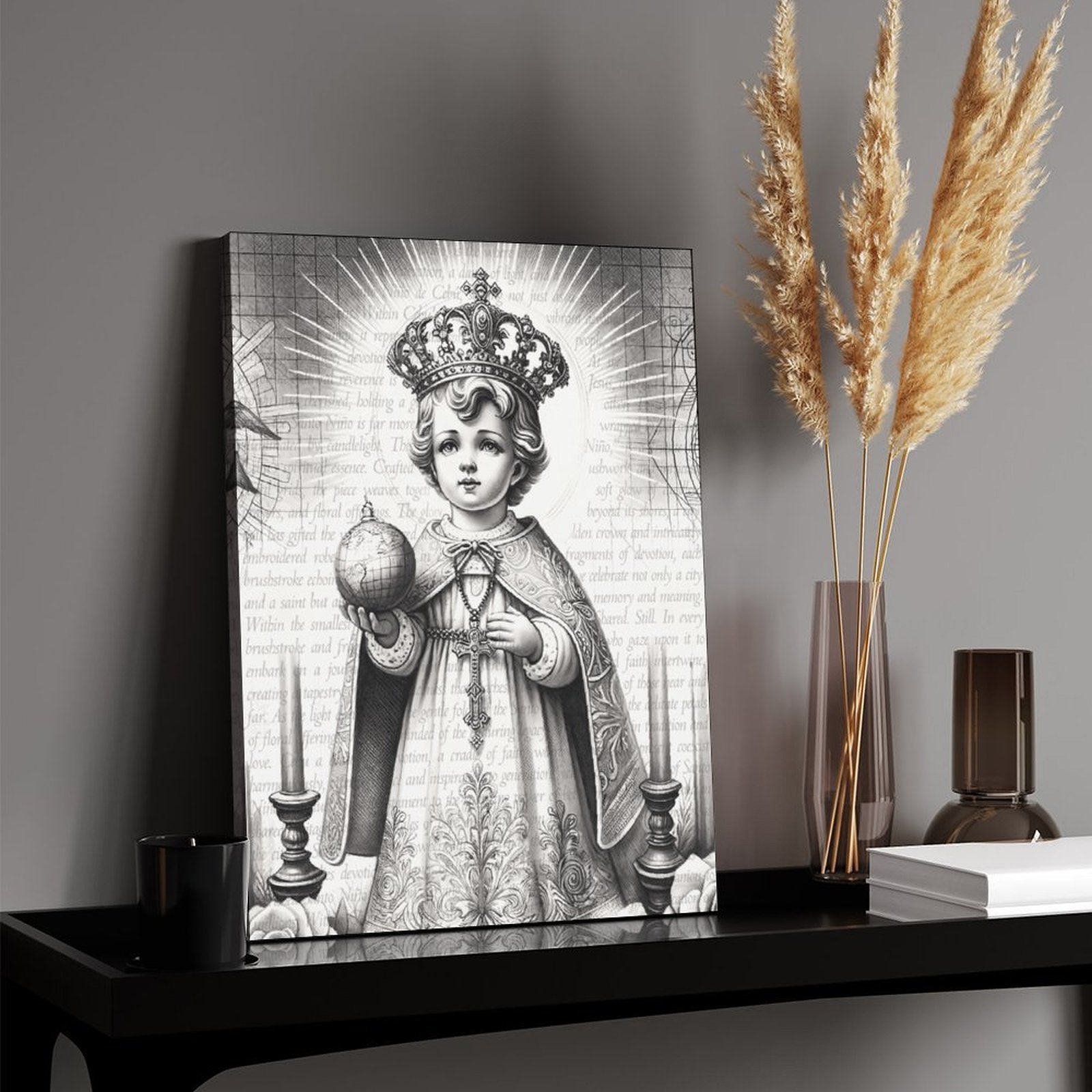 Santo Nino - Pencil Sketch Canvas by Teo Teglia Art