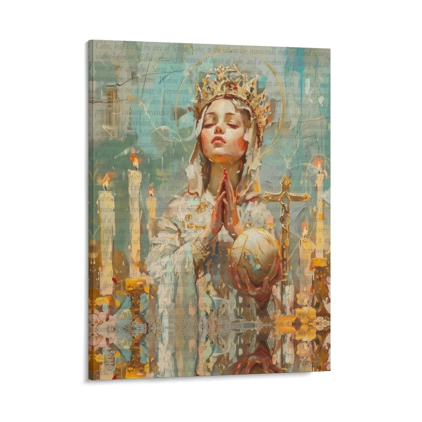 Santo Niño - Sacred Canvas Painting by Teo Teglia Art