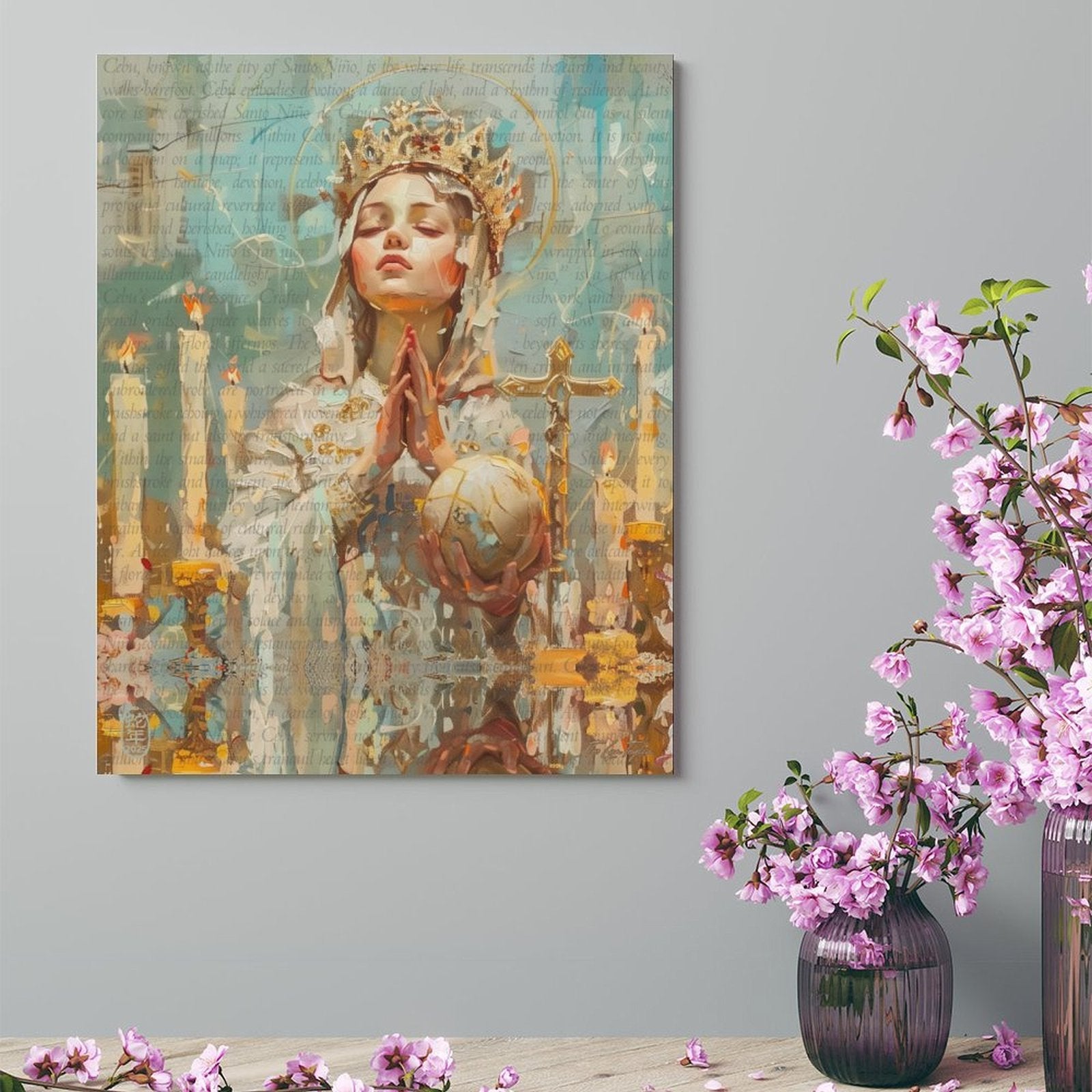 Santo Niño - Sacred Canvas Painting by Teo Teglia Art