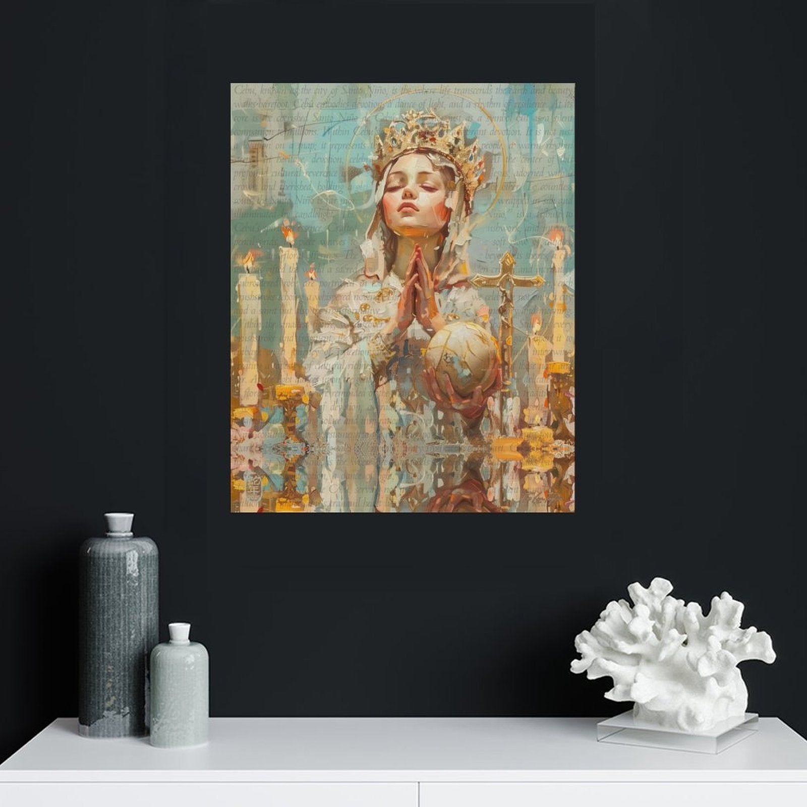 Santo Niño - Sacred Canvas Painting by Teo Teglia Art