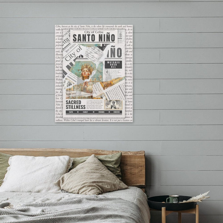 Santo Nino - Torn Collage Canvas by Teo Teglia Art