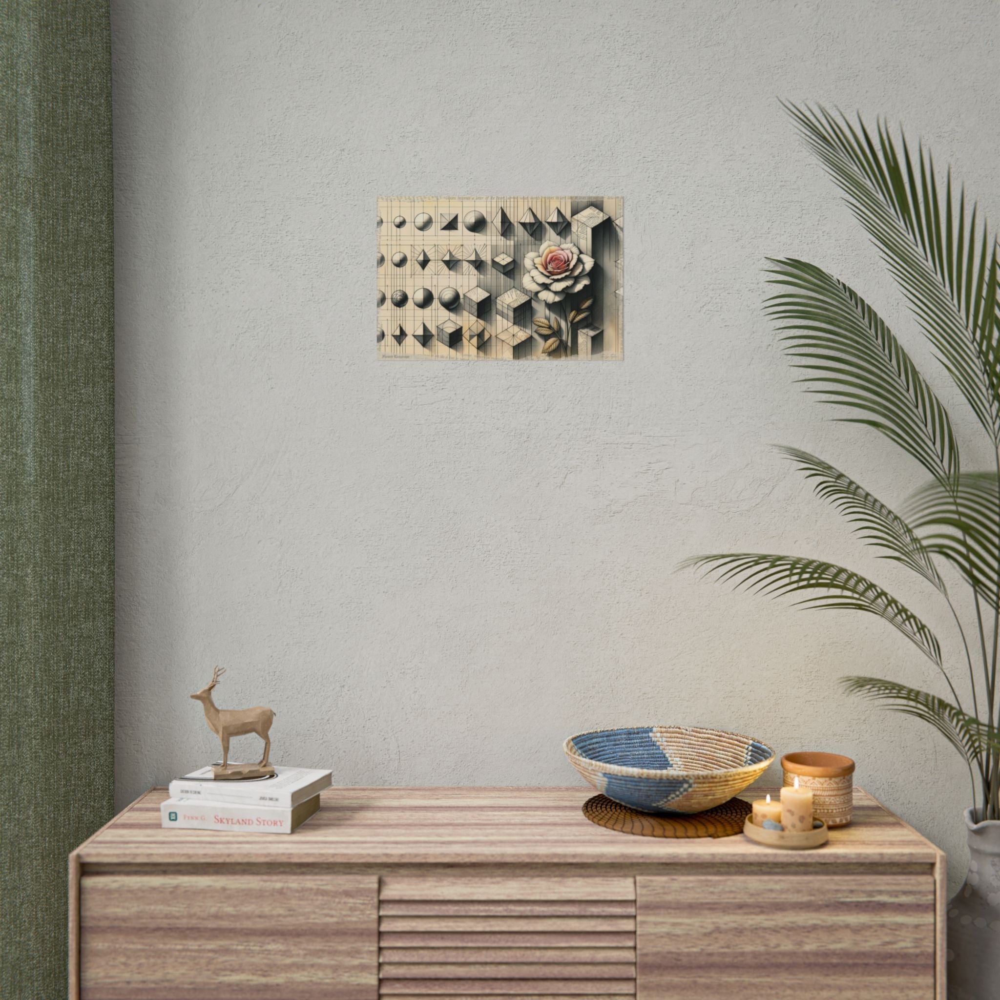 Scribbled Blossom in Geometric Flux - Art Print by Teo Teglia Art