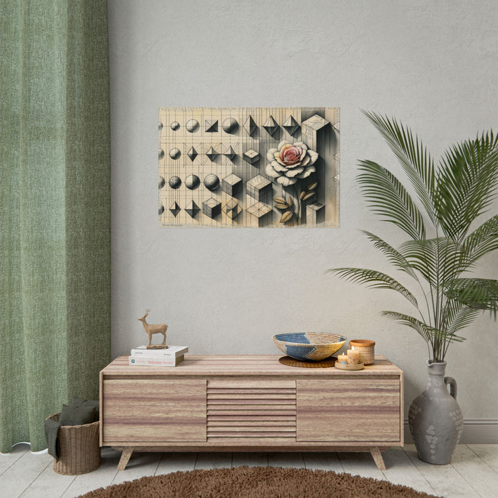 Scribbled Blossom in Geometric Flux - Art Print by Teo Teglia Art