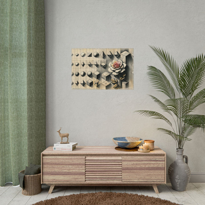 Scribbled Blossom in Geometric Flux - Art Print by Teo Teglia Art