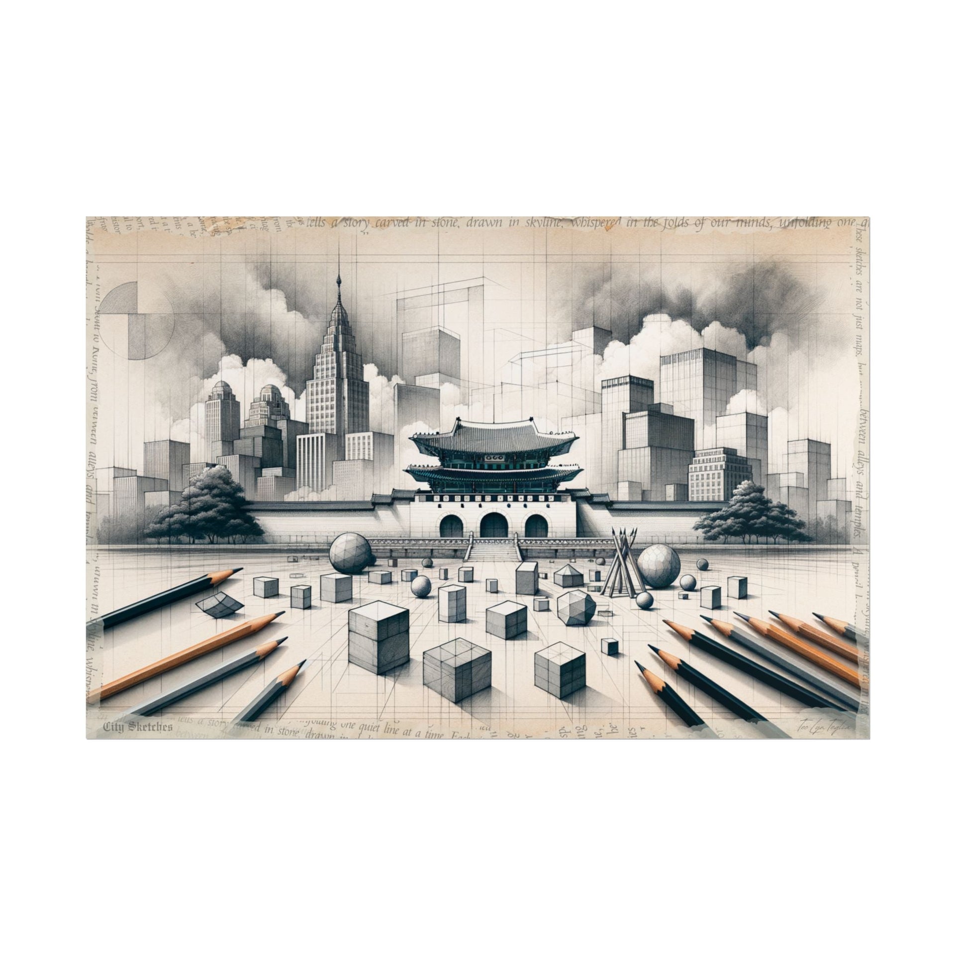 Seoul Transcending Shapes - Art Print by Teo Teglia Art